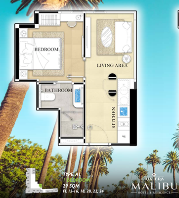 Riviera Malibu Residences - 1BR for sale