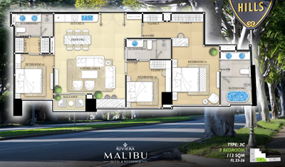 Riviera Malibu Residences - 3BR for sale